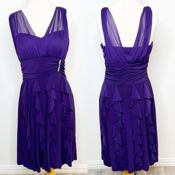 Betsy & Adam Dresses & Skirts - Betsy &Adam Dress Women's 10 Purple Evening Cocktail Prom Jeweled Rhinestone